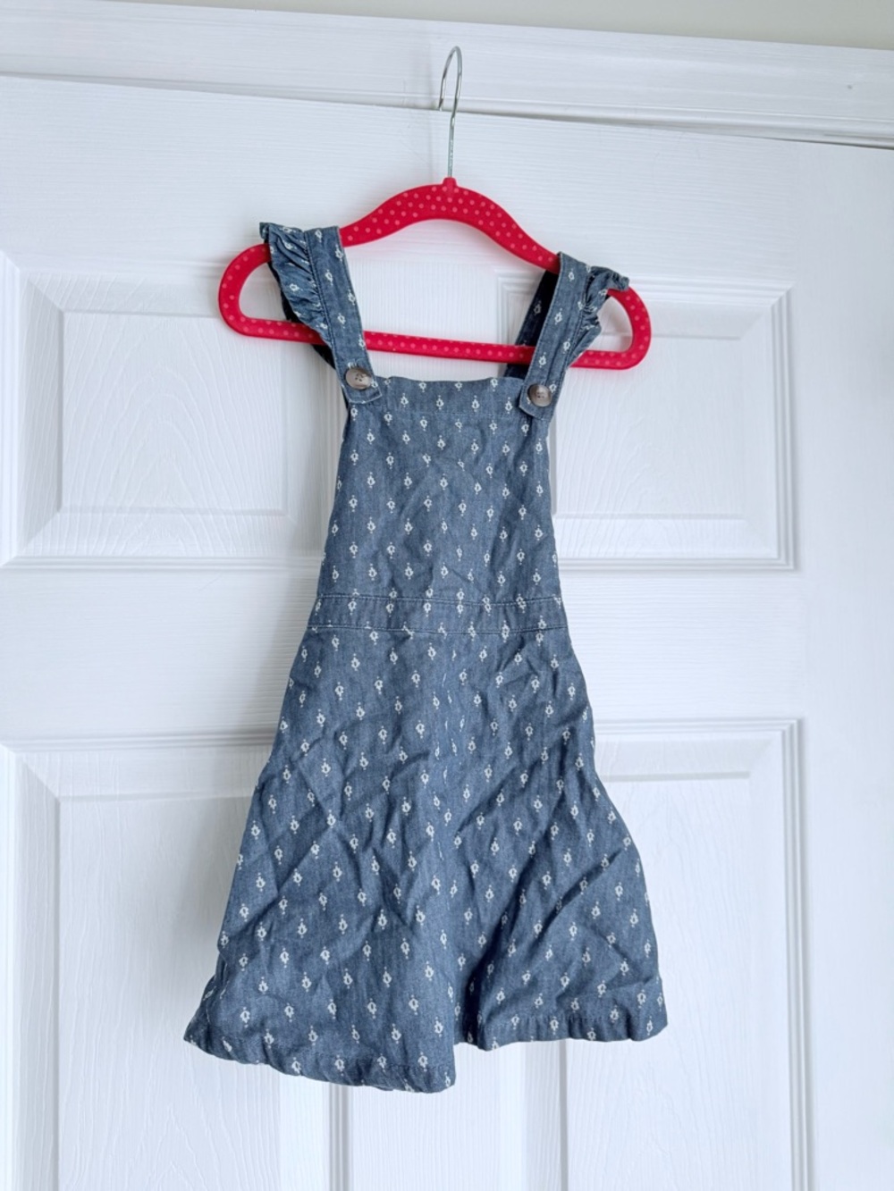 OshKosh B'gosh Blue Printed Chambray Overall Dress
